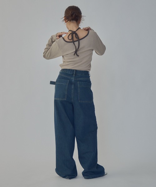 bita.(ビタ)の「ダブルポケットストレートデニム(デニムパンツ・レディース・ブルー・MEDIUM/LARGE/SMALL)」の12枚目の写真