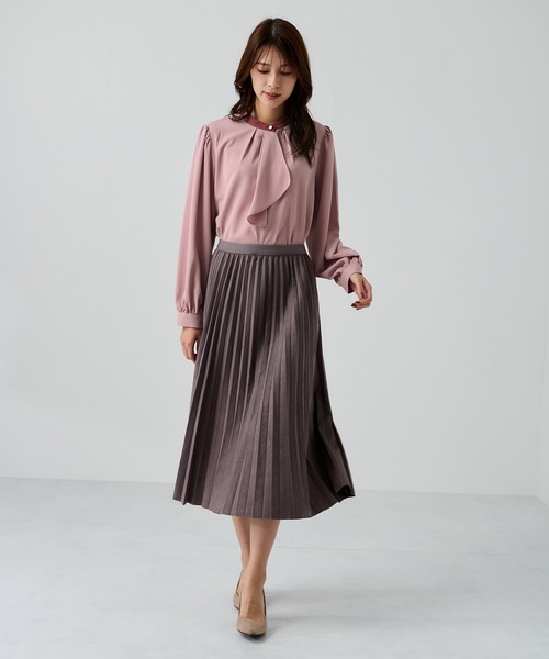 Jayro(ジャイロ)の「ドレープスカーフ衿配色ブラウス(シャツ/ブラウス・レディース・ブルー系その他5/ピンク系その他2/ネイビー/ホワイト・M)」の12枚目の写真