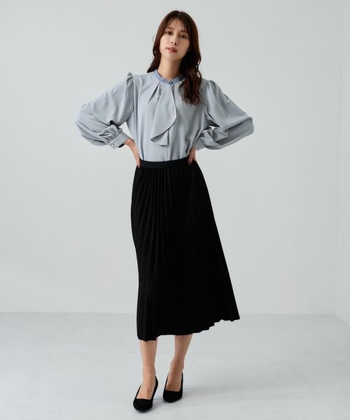 Jayro(ジャイロ)の「ドレープスカーフ衿配色ブラウス(シャツ/ブラウス・レディース・ブルー系その他5/ピンク系その他2/ネイビー/ホワイト・M)」の18枚目の写真