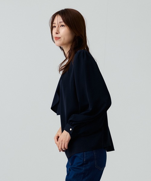 Jayro(ジャイロ)の「ドレープスカーフ衿配色ブラウス(シャツ/ブラウス・レディース・ブルー系その他5/ピンク系その他2/ネイビー/ホワイト・M)」の21枚目の写真