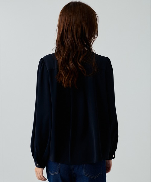 Jayro(ジャイロ)の「ドレープスカーフ衿配色ブラウス(シャツ/ブラウス・レディース・ブルー系その他5/ピンク系その他2/ネイビー/ホワイト・M)」の22枚目の写真