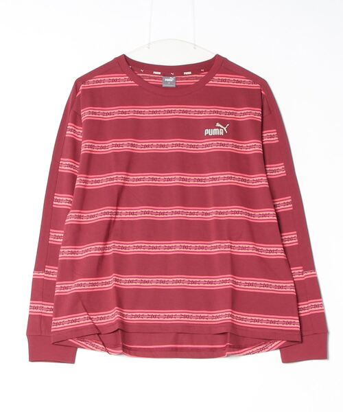 PUMA(プーマ)の「プーマ PUMA CORE HERITAGE LS ジャガード Tシャツ_(Tシャツ/カットソー・レディース・ブラック/ボルドー・M/L)」の2枚目の写真