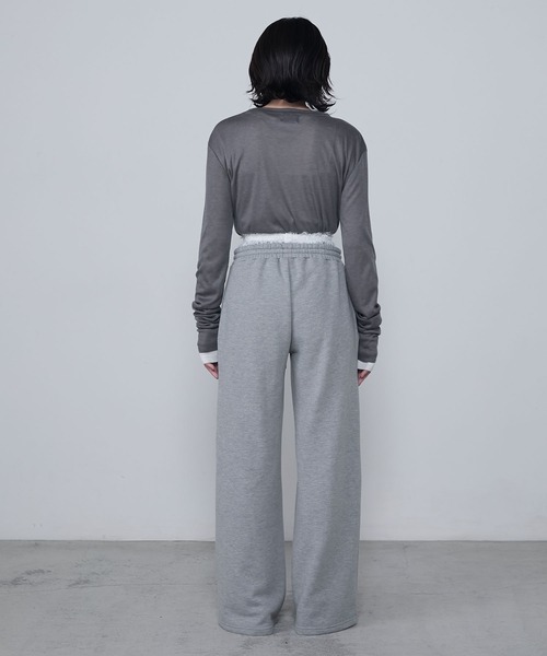 セール】Lace double waist sweat pants / レースダブルウエスト