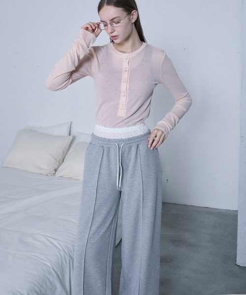 le ELMi(ルエルミ)の「Lace double waist sweat pants / レースダブルウエストスウェットパンツ(スウェットパンツ・レディース・グレー/ブラック・M/L)」の15枚目の写真
