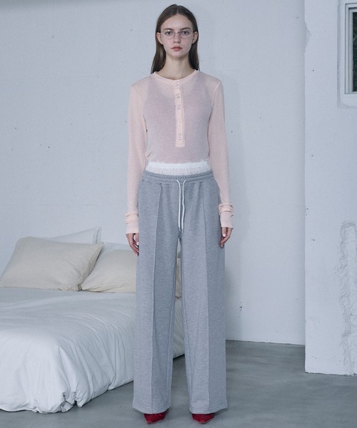 le ELMi(ルエルミ)の「Lace double waist sweat pants / レースダブルウエストスウェットパンツ(スウェットパンツ・レディース・グレー/ブラック・M/L)」の18枚目の写真