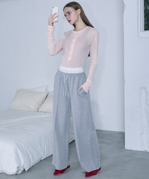 le ELMi(ルエルミ)の「Lace double waist sweat pants / レースダブルウエストスウェットパンツ(スウェットパンツ・レディース・グレー/ブラック・M/L)」の21枚目の写真
