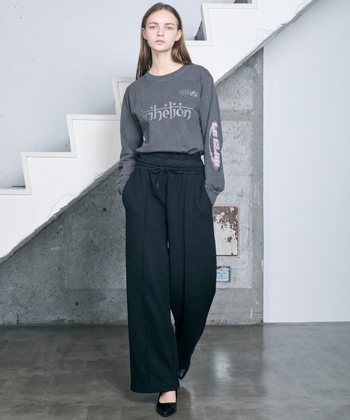 le ELMi(ルエルミ)の「Lace double waist sweat pants / レースダブルウエストスウェットパンツ(スウェットパンツ・レディース・グレー/ブラック・M/L)」の8枚目の写真