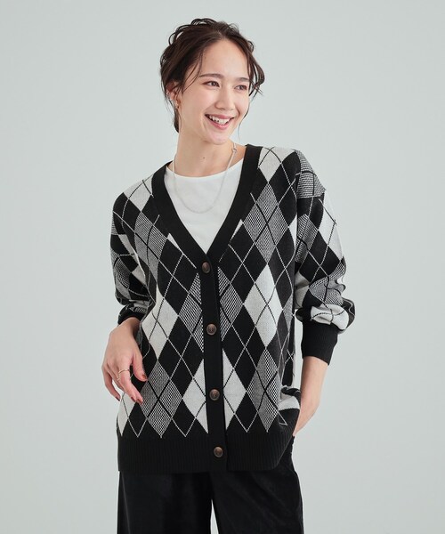 SHOO・LA・RUE(シューラルー)の「◆柄アソートカーディガン(カーディガン/ボレロ・レディース・ブラック系1/ブラック系3/ブラウン系2/グリーン系4・01/02/03/04)」の5枚目の写真