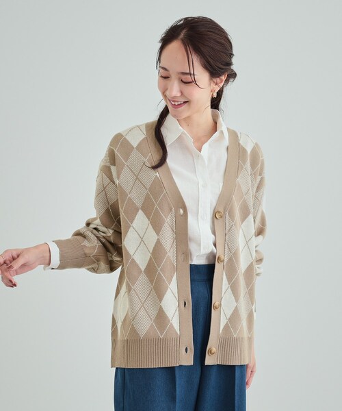 SHOO・LA・RUE(シューラルー)の「◆柄アソートカーディガン(カーディガン/ボレロ・レディース・ブラック系1/ブラック系3/ブラウン系2/グリーン系4・01/02/03/04)」の9枚目の写真