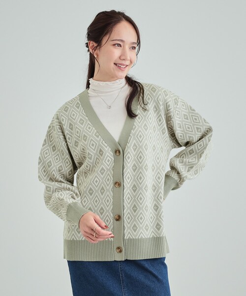 SHOO・LA・RUE(シューラルー)の「◆柄アソートカーディガン(カーディガン/ボレロ・レディース・ブラック系1/ブラック系3/ブラウン系2/グリーン系4・01/02/03/04)」の17枚目の写真
