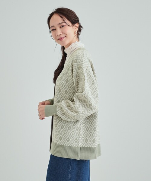 SHOO・LA・RUE(シューラルー)の「◆柄アソートカーディガン(カーディガン/ボレロ・レディース・ブラック系1/ブラック系3/ブラウン系2/グリーン系4・01/02/03/04)」の18枚目の写真