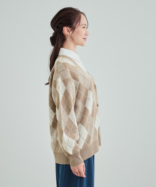 SHOO・LA・RUE(シューラルー)の「◆柄アソートカーディガン(カーディガン/ボレロ・レディース・ブラック系1/ブラック系3/ブラウン系2/グリーン系4・01/02/03/04)」の22枚目の写真