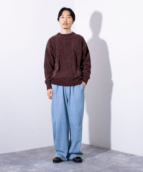 GLOSTER(グロスター)の「【限定展開】【GLOSTER/グロスター】モールクルーネック プルオーバーニット(ニット/セーター・メンズ・グリーン/ブラウン/スミクロ/アイボリー・M/L/XL)」の12枚目の写真
