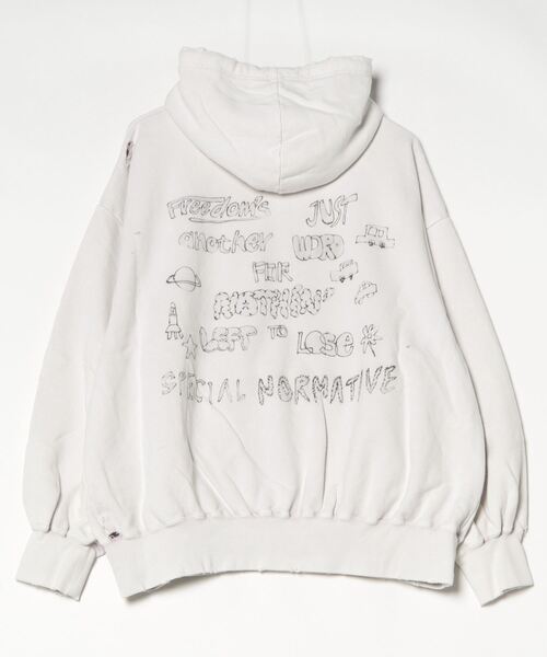 メゾンミハラヤスヒロ　Cat Print Distressed Hoodie Maison MIHARA YASUHIRO ONLINE STORE（メゾンミハラヤスヒロ