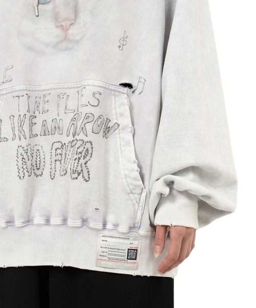 セール】Bleached Cat Print Hoodie（スウェット）｜Maison