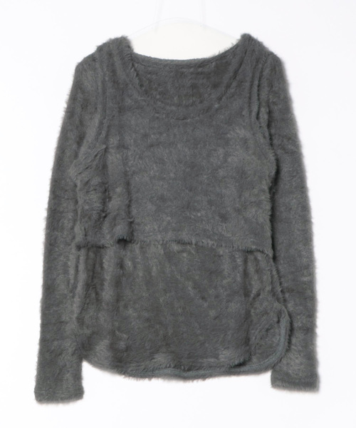 tシャツ カットシャギーセットアップトップス レディース カットシャギーセットアップトップス（Tシャツ/カットソー