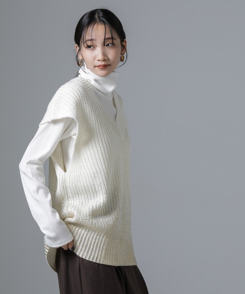 完売 片畦 Vネック カシミヤ ニットベスト 4 M グレー 片畦 Vネック カシミヤ ニットベスト 完売 片畦 Vネック