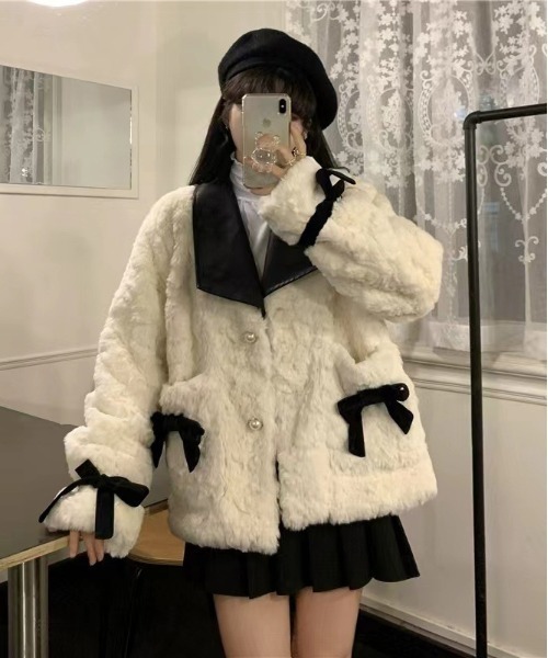 WEGO(ウィゴー)の「WEGO/モノトーンリボンファージャケット(ブルゾン・レディース・ホワイト・MEDIUM/LARGE)」の11枚目の写真