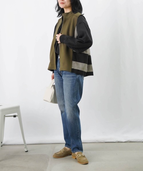 LUCA/LADY LUCK LUCA(ルカ/レディラックルカ)の「LC/LLL ダンボールツイル切り替えラインベスト(ベスト・レディース・カーキ/ブラック/グレー・FREE)」の19枚目の写真
