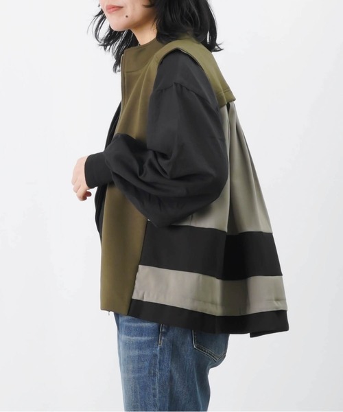 LUCA/LADY LUCK LUCA(ルカ/レディラックルカ)の「LC/LLL ダンボールツイル切り替えラインベスト(ベスト・レディース・カーキ/ブラック/グレー・FREE)」の17枚目の写真