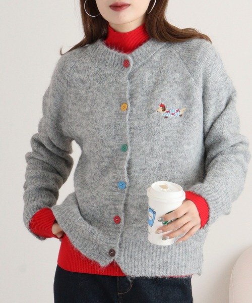 【セール】je crois soi ドッグ刺繍ニットカーディガン（カーディガン/ボレロ）｜FUNALIVE（ファンアライブ） 5,257円