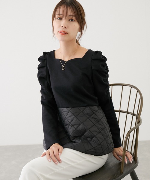 Jayro(ジャイロ)の「キルトペプラムプルオーバー(Tシャツ/カットソー・レディース・ブラック/ホワイト系その他・M)」の10枚目の写真