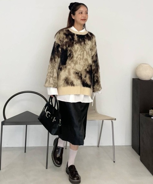 セール】アニマルライクパターンプルオーバー/288083（ニット/セーター
