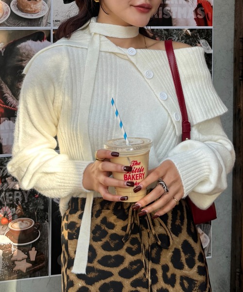 efill（エフィル）の「大人な オフショル ニット セーター（ニット/セーター・レディース・ホワイト・FREE）」の8枚目の写真