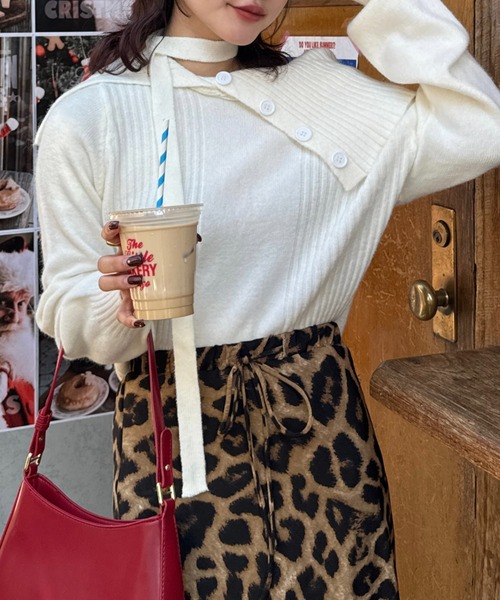 efill（エフィル）の「大人な オフショル ニット セーター（ニット/セーター・レディース・ホワイト・FREE）」の7枚目の写真