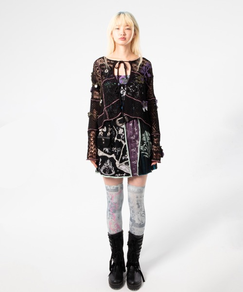 rurumu:/ルルムウ/collage jacquard mini skirt rurumu:/ルルムウ/collage jacquard mini skirt