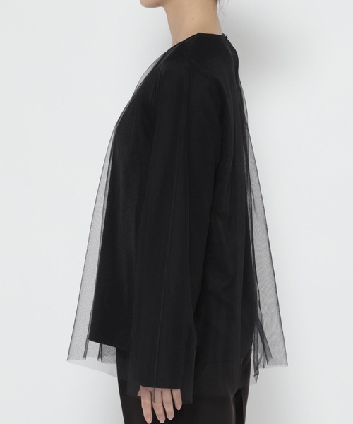 LEPSIM（レプシィム）の「【入卒式／セレモニー】チュール重ねプルオーバー　207847（Tシャツ/カットソー・レディース・ナチュラル/ブラック・FREE）」の4枚目の写真