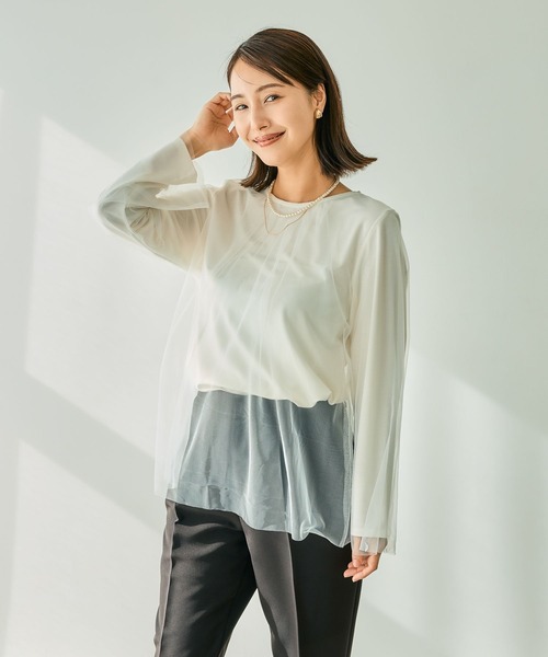 LEPSIM（レプシィム）の「【入卒式／セレモニー】チュール重ねプルオーバー　207847（Tシャツ/カットソー・レディース・ナチュラル/ブラック・FREE）」の19枚目の写真