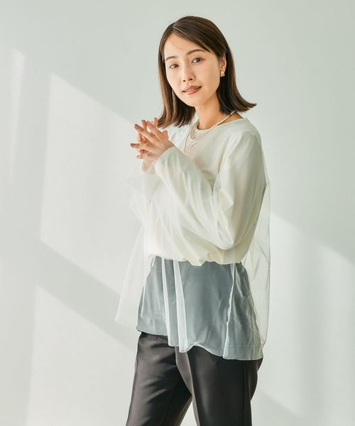 LEPSIM（レプシィム）の「【入卒式／セレモニー】チュール重ねプルオーバー　207847（Tシャツ/カットソー・レディース・ナチュラル/ブラック・FREE）」の21枚目の写真