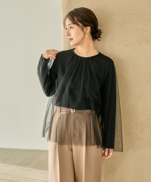 LEPSIM（レプシィム）の「【入卒式／セレモニー】チュール重ねプルオーバー　207847（Tシャツ/カットソー・レディース・ナチュラル/ブラック・FREE）」の12枚目の写真