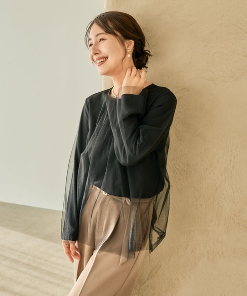 LEPSIM（レプシィム）の「【入卒式／セレモニー】チュール重ねプルオーバー　207847（Tシャツ/カットソー・レディース・ナチュラル/ブラック・FREE）」の13枚目の写真