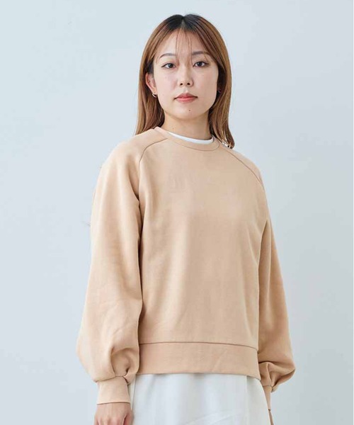 IEDIT(イディット)の「IEDIT ぽわんとした袖がかわいいキレイ色裏起毛スウェット(スウェット・レディース・ピンク/ラベンダー/ミント・M/L/LL/3L/4L/S)」の3枚目の写真