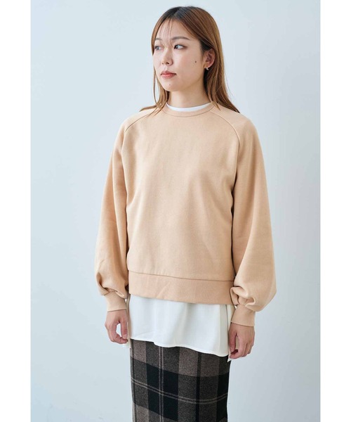 IEDIT(イディット)の「IEDIT ぽわんとした袖がかわいいキレイ色裏起毛スウェット(スウェット・レディース・ピンク/ラベンダー/ミント・M/L/LL/3L/4L/S)」の10枚目の写真