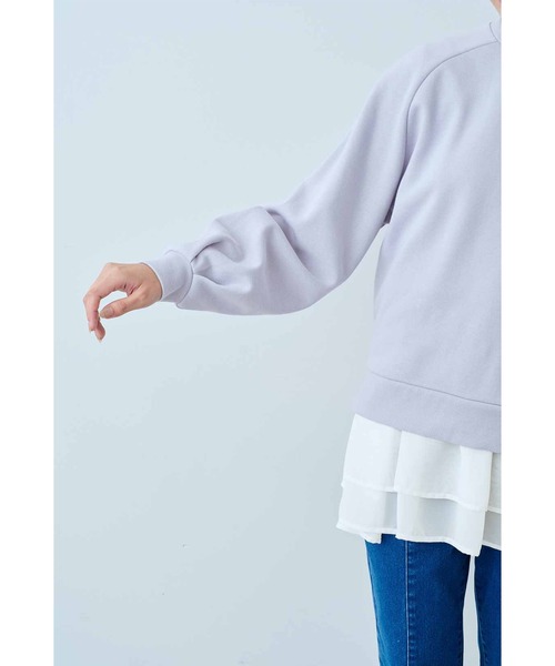 IEDIT(イディット)の「IEDIT ぽわんとした袖がかわいいキレイ色裏起毛スウェット(スウェット・レディース・ピンク/ラベンダー/ミント・M/L/LL/3L/4L/S)」の8枚目の写真