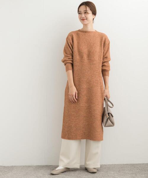 URBAN RESEARCH DOORS（アーバンリサーチドアーズ）の「リブ切替ニットワンピース（ワンピース・レディース・オレンジ/ネイビー/グレー・MEDIUM）」の3枚目の写真
