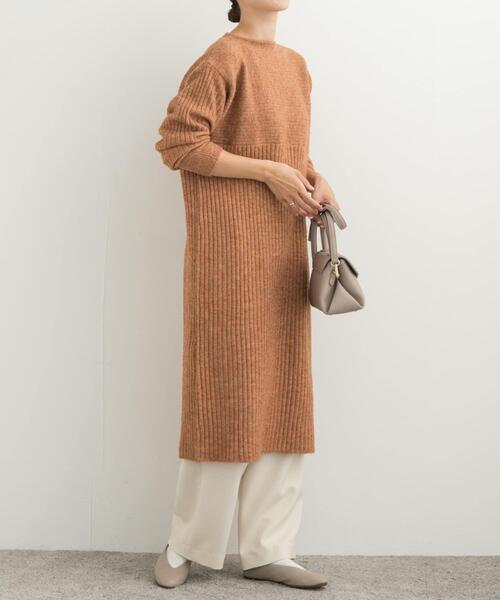 URBAN RESEARCH DOORS（アーバンリサーチドアーズ）の「リブ切替ニットワンピース（ワンピース・レディース・オレンジ/ネイビー/グレー・MEDIUM）」の7枚目の写真