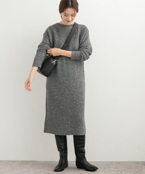 URBAN RESEARCH DOORS（アーバンリサーチドアーズ）の「リブ切替ニットワンピース（ワンピース・レディース・オレンジ/ネイビー/グレー・MEDIUM）」の16枚目の写真