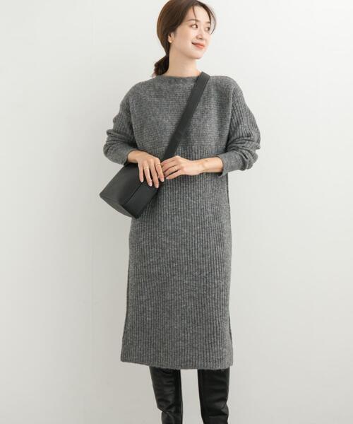 URBAN RESEARCH DOORS（アーバンリサーチドアーズ）の「リブ切替ニットワンピース（ワンピース・レディース・オレンジ/ネイビー/グレー・MEDIUM）」の22枚目の写真