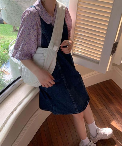 aimoha（アイモハ）の「デニムジャンパーミニスカート（ジャンパースカート・レディース・ネイビー・SMALL/MEDIUM/LARGE/X-LARGE）」の10枚目の写真