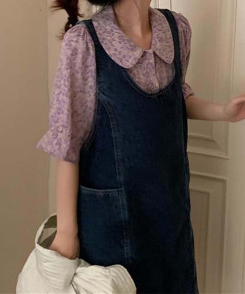 aimoha（アイモハ）の「デニムジャンパーミニスカート（ジャンパースカート・レディース・ネイビー・SMALL/MEDIUM/LARGE/X-LARGE）」の15枚目の写真