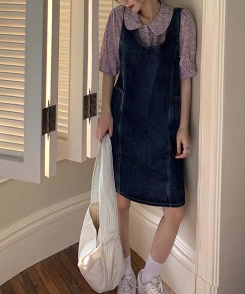 aimoha（アイモハ）の「デニムジャンパーミニスカート（ジャンパースカート・レディース・ネイビー・SMALL/MEDIUM/LARGE/X-LARGE）」の19枚目の写真
