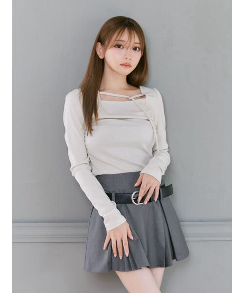 EATME(イートミー)の「サイドギャザーリブTOP(Tシャツ/カットソー・レディース・グレー/ピンク/アイボリー・FREE)」の4枚目の写真