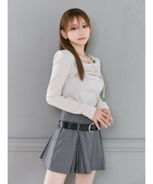 EATME(イートミー)の「サイドギャザーリブTOP(Tシャツ/カットソー・レディース・グレー/ピンク/アイボリー・FREE)」の5枚目の写真