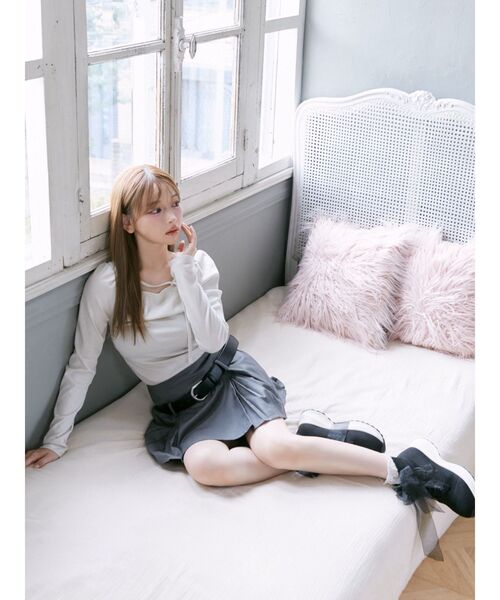 EATME(イートミー)の「サイドギャザーリブTOP(Tシャツ/カットソー・レディース・グレー/ピンク/アイボリー・FREE)」の10枚目の写真