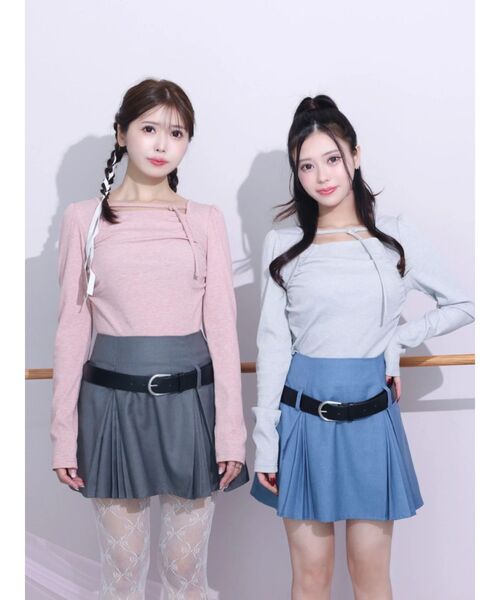 EATME(イートミー)の「サイドギャザーリブTOP(Tシャツ/カットソー・レディース・グレー/ピンク/アイボリー・FREE)」の14枚目の写真