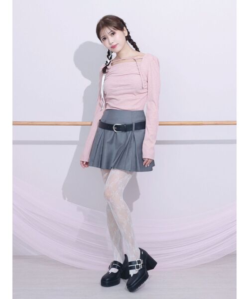 EATME(イートミー)の「サイドギャザーリブTOP(Tシャツ/カットソー・レディース・グレー/ピンク/アイボリー・FREE)」の18枚目の写真